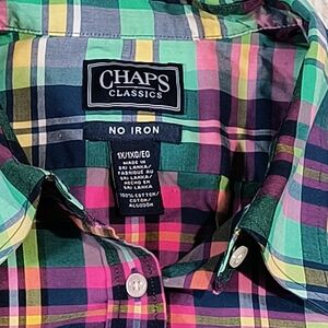 Chaps Classics Multicolor Plaid Button Down No Iron Shirt Womens 1X